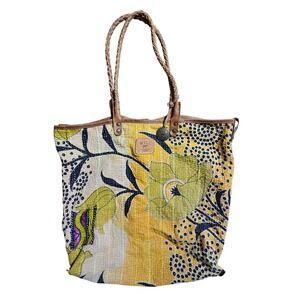 Will Leather Goods Kantha Quilt Floral Tote Shoulder Bag Tassel Boho Festival